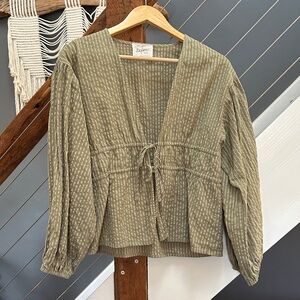 the native one small tie front blouse